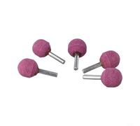 Lot de 5 forets ronds pour outils rotatifs, tige de 6 mm, têtes de meulage en céramique pour bois, plastique, fibre de verre, sculpture (6 x 25 mm, rouge)