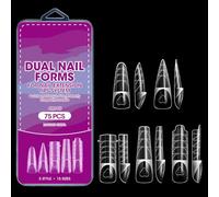 Lot de 5 formes d'extension d'ongles de salon avec transparents | Lot de 75 pièces réutilisables, aide à l'exercice, routine de vanity