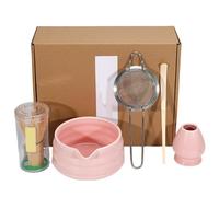 Lot de 5 fouets à matcha avec bol, fouet, tamis, cuillère et support de fouet, kit à matcha tendance, simple à utiliser pour thé matcha