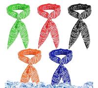 Lot de 5 foulards rafraîchissants pour le cou pour un soulagement rapide et, fournitures de refroidissement pour l'été chaud, le camping, la plage, les voyages, serviette rafraîchissante pour