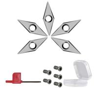 Lot de 5 fraises à inserts en carbure de 28 mm, outils de tournage, lames diamantées à angle négatif for le travail du bois.