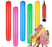 Lot De 5 Frite Piscine, Frites Piscine Flotteur Gonflable 90 Cm avec Pompe, Jeux Piscine pour Enfant Et Adulte, Pool Noodle