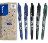 Lot De 5 Frixion Ball - Stylo Effaçable À Encre Thermosensible - Stylo Roller Rechargeable Fabriqué À Partir De Plastique Recyclé - 2 Bleus, 2 Noir, 1 Vert - Pointe Moyenne
