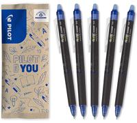 Lot De 5 Frixion Point Clicker 0,5-Stylo Rétractable À Encre Thermosensible Effaçable-Bleu-Stylo Rechargeable-Pointe Fine