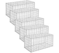 Lot de 5 Gabions 100 x 50 x 50 cm métalliques Déco jardin Clôture Décorative Jardinière Parterre SONGMICS