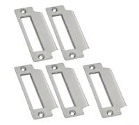 Lot de 5 gâches de serrure de porte en acier inoxydable, 64 mm, loquet en métal brossé et matériel de réparation pour remplacement et amélioration de la sécurité