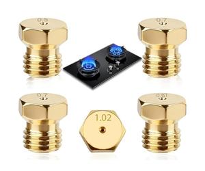 Lot de 5 Gicleur Gaz Butane,Bouteille Gicleur Brûleur 0,5/0,7/0,87/1,02 | Injecteur de Gaz Bouteille Kit de Conversion ,Butane pour Buses et Injecteurs pour Bruleur Gaziniere
