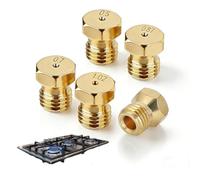 Lot de 5 Gicleur Gaz Butane, Injecteur de Gaz Butane Kit de Conversion, Bouteille Gicleur Brûleur 0,5/0,7/0,87/1,02, Compatible avec Gazinière Gaz et Brûleur Gaz pour Buses et Injecteurs