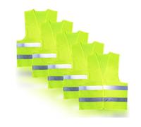 Lot de 5 Gilet Haute Visibilité, Gilet De Sécurité Haute avec des Bandes Réfléchissantes, Gilets Haute Vêtemeants Travail Respiran