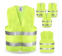 Lot de 5 gilets de sécurité haute visibilité, jaune fluo, réfléchissants, aide aux pannes de voiture, lavables, pour conducteurs, travailleurs