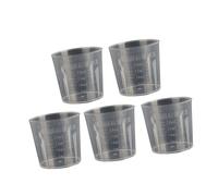 Lot de 5 gobelets gradués transparents pour mélanger les liquides - Pour utilisation en laboratoire - Cylindre de laboratoire polyvalent