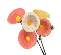 Lot de 5 gobelets pour le jardin - Décoration florale colorée | Mangeoire et abreuvoir pour cour, terrasse, pelouse, parc, jardin, jardinière, parterre de fleurs, allée de jardin et