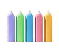 Lot de 5 gommes colorées en forme de crayon hexagonal pour étudiants, enfants, écriture, dessin, fournitures d'apprentissage en PVC, fournitures scolaires