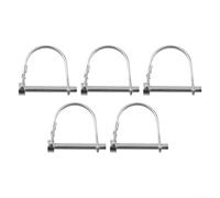 Lot de 5 goupilles de verrouillage avec verrouillage à ressort, design pliable tubulaire pour un ajustement sûr, acier galvanisé pour une utilisation en extérieur, pour remorques et camions (6 x 45)
