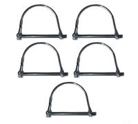 Lot de 5 goupilles de verrouillage, conçues avec une forme tubulaire et un verrou à ressort, galvanisées pour résister à la rouille, pour camions et tondeuses à gazon (6 x 50)