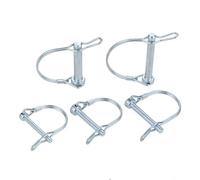 Lot de 5 goupilles de verrouillage en forme de D, 8 mm x 60 mm, goupilles d'attelage avec arche ronde pour remorques de ferme, pelouse, jardin