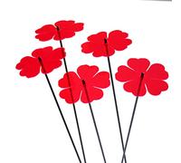 Lot de 5 Grande Fleur Attrape Soleil Piquet de Jardin Lumineux Bouquet de Soleil Ornement Décoratifs 75cm Haut Cadeau pour Chaque Jardin, Colour:Fluorescent Red