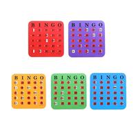 Lot de 5 grandes cartes de bingo imprimées avec fenêtres coulissantes, jeux de bingo senior faciles à lire pour fêtes, réunions de famille, voyages