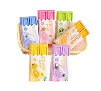 Lot de 5 grandes gommes créatives en forme de chocolat, propres et mignonnes avec quelques fragments - Couleur aléatoire