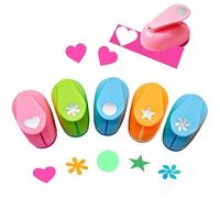 Lot de 5 grandes perforatrices à papier - Perforatrices à motif de cœur, étoile et flocon de neige