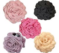 Lot de 5 grandes pinces à cheveux en forme de rose pour chignon - Accessoires de cheveux fantaisie en plastique pour femmes et filles