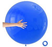 Lot de 5 grands ballons ronds en latex pour décoration d'anniversaire, de mariage - 91,4 cm - Bleu