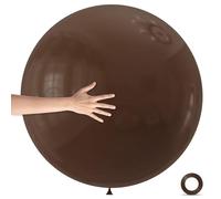Lot de 5 grands ballons ronds en latex pour décoration de fête d'anniversaire, de mariage - Marron - 91,4 cm