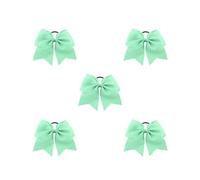 Lot de 5 grands bandeaux épais et extensibles en caoutchouc pour queue de cheval - Sans couture - Bleu lac