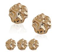 Lot de 5 grands boutons dorés vintage tendance de forme irrégulière, boutons en métal doré de 21,5 mm pour blazer, bouton à tige pour pull, manteau, cardigan, accessoires de loisirs créatifs