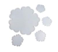Lot de 5 grands moules en silicone en forme de fleur pour la fabrication de table, plateau à vin, décoration d'intérieur, moules pour moulage de résine