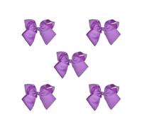 Lot de 5 grands nœuds à cheveux solides pour fille avec nœud en ruban gros-grain Violet