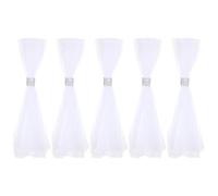 Lot De 5 Grands Nœuds Blancs En Tulle Pour Décoration De Chaise D'église, Pour Allée De Mariage, Décoration De Banc D'église, Chemin De Table Fleuri Pour Décorations Extérieures De Cérémonie De