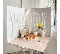 Lot de 5 Grands Tableaux de Fond stéréoscopiques 3D Double Face imperméables réutilisables pour Photographies Alimentaires, Bijoux, Accessoires cosmétiques - 8 Motifs - 61 x 61 cm