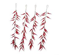Lot de 5 guirlandes décoratives à suspendre en forme de piment artificiel - Décoration rustique pour cuisine et salle à manger - Pendentif en plastique rouge et vert pour accessoires de photographie