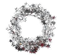 Lot de 5 guirlandes décoratives de Noël - 7,5 m - Petites étoiles - Fil de Noël avec étoiles - Décoration pour sapin de Noël, maison, mariage, fête, festival, décoration - Argenté