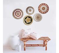 Lot De 5 Hagig Vélin Panier Mural Décor Roud Décoratif Grand Décor Mural - Décor Mural en Osier pour Vivre Chambre Ou Chambre - Ratta Art Osier Panier Panier Décors Murs