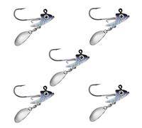 Lot de 5 hameçons à tête plombée avec lame rotative, 7 g/10 g/15 g, leurres souples pour pêche en eau douce et en eau salée pour bar (couleur B, 10 g)