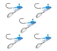 Lot de 5 hameçons à tête plombée avec lame rotative, 7 g/10 g/15 g, leurres souples pour pêche en eau douce et en eau salée pour bar (couleur C, 10 g)