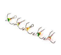 Lot de 5 hameçons de taille 6/8/10/12 en acier au carbone pour pêche à trois mâchoires