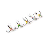 Lot de 5 hameçons de taille 6/8/10/12 en acier au carbone pour pêche à trois mâchoires
