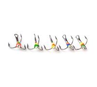 Lot de 5 hameçons de taille 6/8/10/12 en acier au carbone pour pêche à trois mâchoires