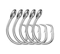 Lot de 5 hameçons pêche en Eau salée, Forme Circulaire, Tailles 11/0 à 16/0#, Acier Inoxydable, for la turlutte(14 0)