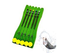 Lot de 5 hameçons pré-noués pour pêche à la perche | Hameçon en métal pour perche avec boule flottante pour la pêche en mer, lac, rivière ainsi que sur la perche, le crappie