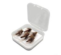 Lot de 5 hameçons secs pour pêche à la mouche - Appât efficace pour truite et bar avec boîte de rangement (12#)