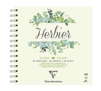 Lot de 5 Herbier cahier spiralé 21x21cm 180g/m² 64p + intercalaires mousseline 37g/m²