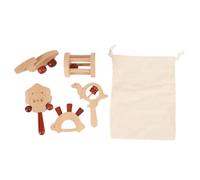 Lot de 5 Hochets en bois pour enfants, pour apprendre à prendre le contrôle, avec sac de rangement