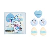 Lot de 5 houppettes à poudre en éponge douce pour femmes et filles, application précise de maquillage avec sangle