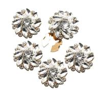 Lot de 5 housses de boutons en strass, pour chemisiers pour femmes, boutons en strass légers - 5 clips de boutons de chemise à fleurs, pas de boutons à coudre, boutons décoratifs pour costume, chemise