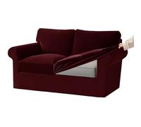 Lot de 5 housses de canapé en velours avec bandes élastiques, housses extensibles pour canapés 1/2/3/4 places, coussins de sièges et dossiers séparés, rouge vin, XL 2 places