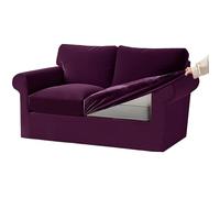Lot de 5 housses de canapé en velours de qualité supérieure avec coussins et dossiers séparés - Housses élastiques pour canapés de 1/2/3/4 places - Taille XL - Violet